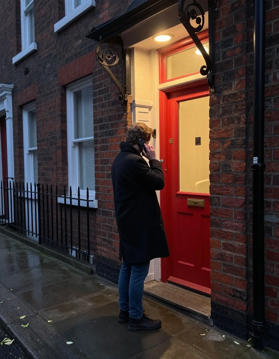 A resident near Rathmines stopping outside to call the store before ordering